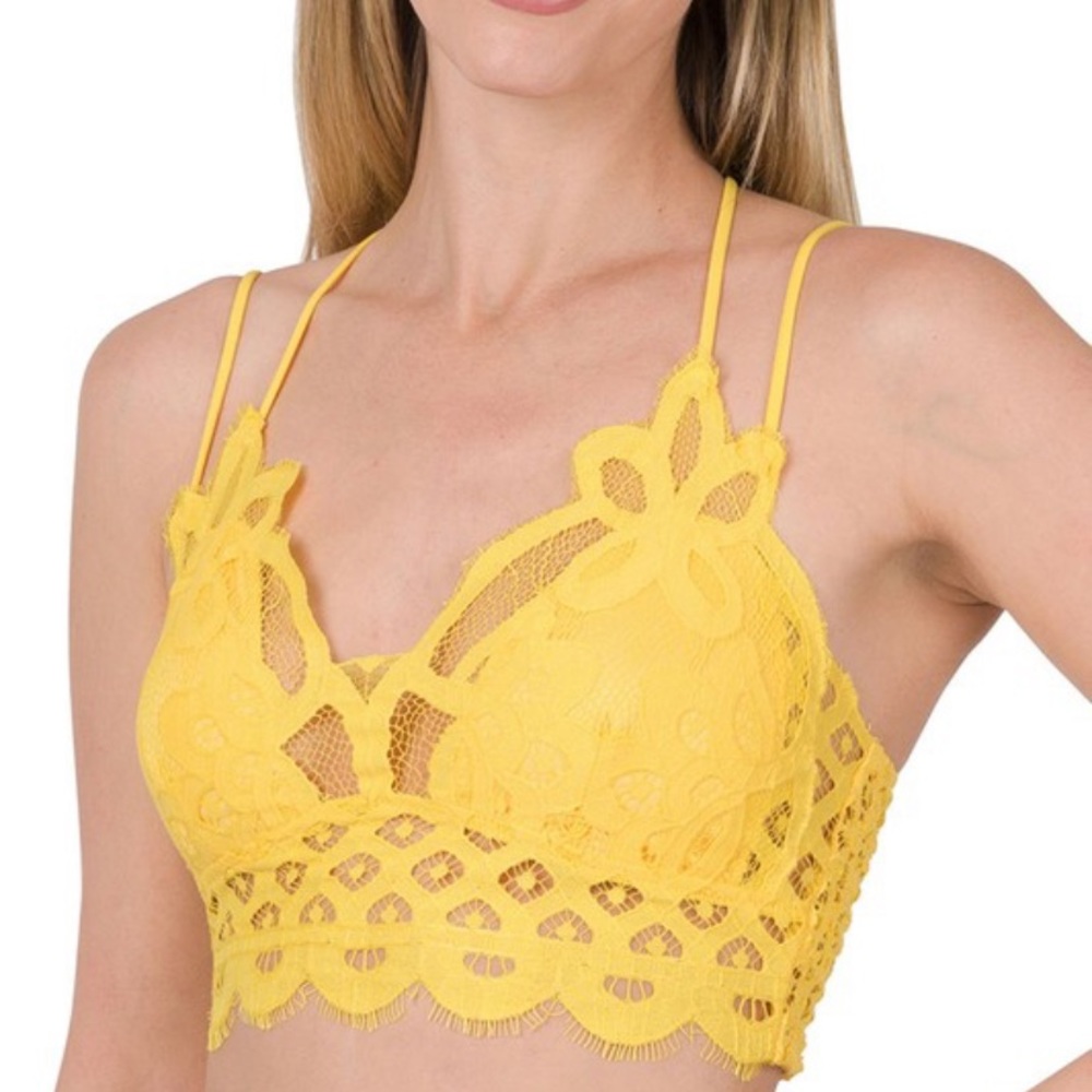 Crochet bralettes in YELLOW